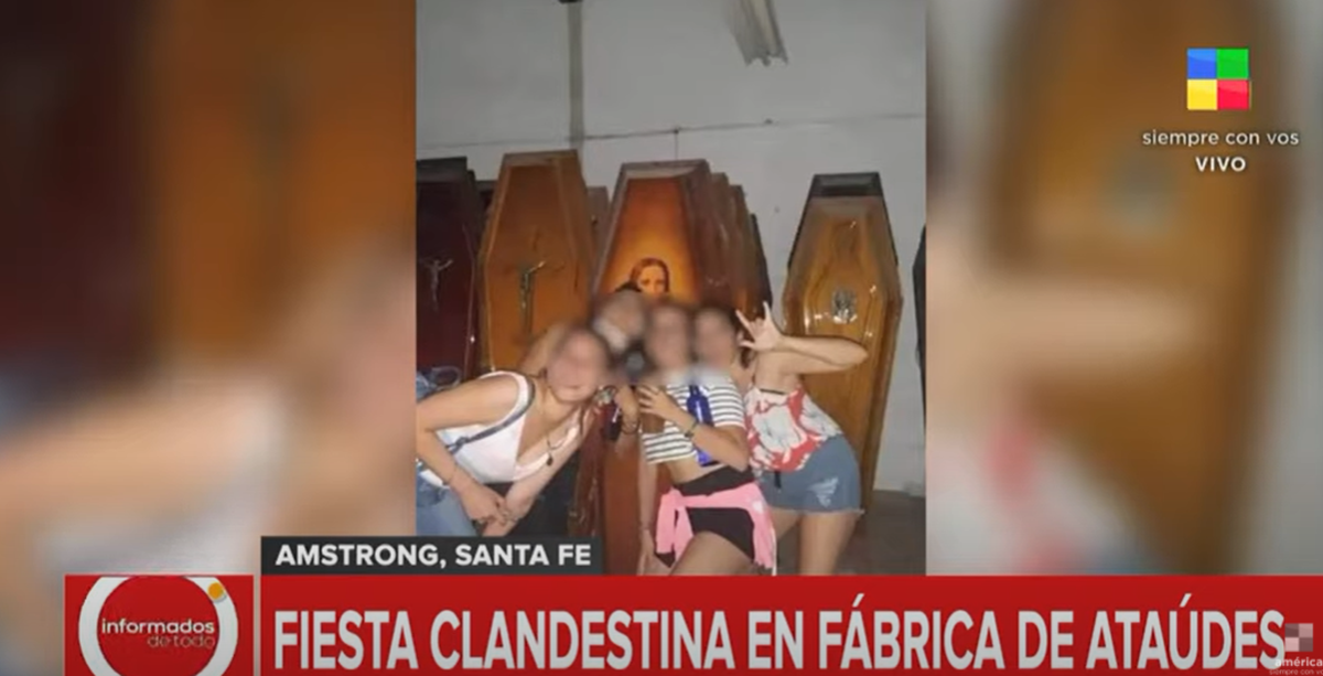 Insólito: fiesta clandestina en una fábrica de ataúdes en Santa Fe