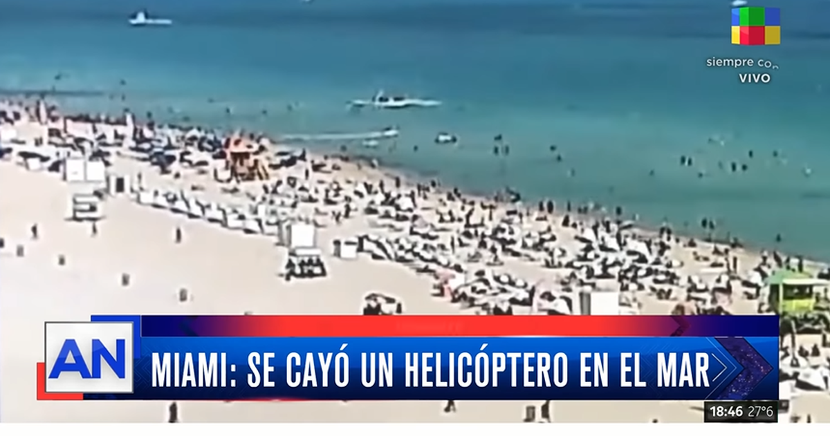 Accidente en Miami: se cayó un helicóptero en el mar