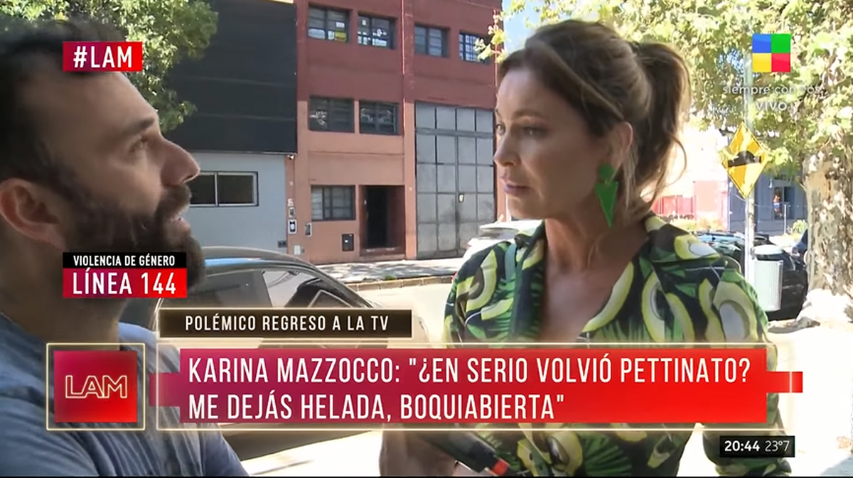Karina Mazzocco, sobre el regreso de Roberto Pettinato a la TV: Me dejás helada