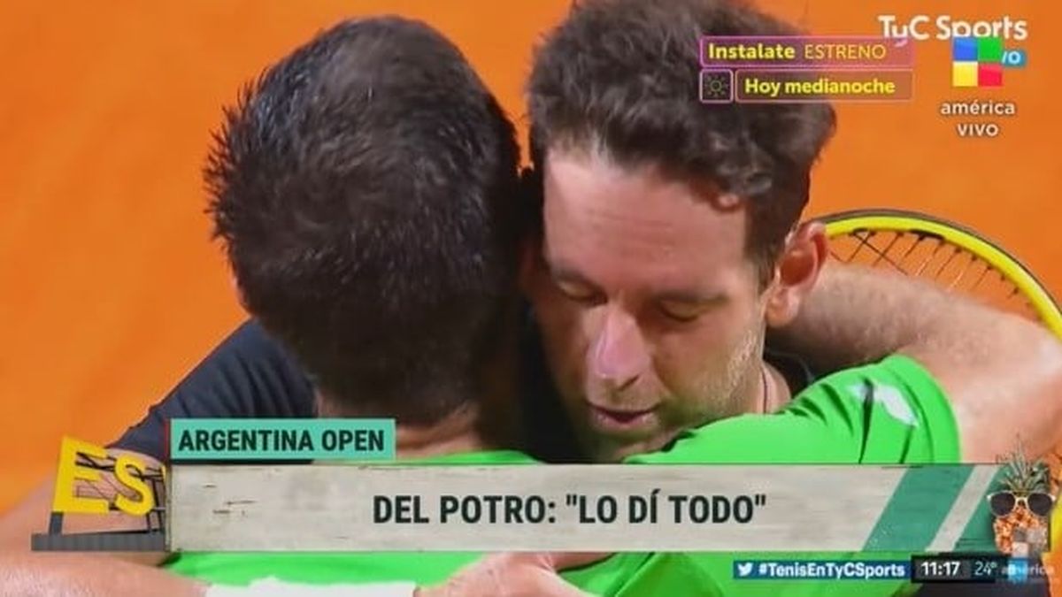 Juan Martín Del Potro se emocionó en pleno partido en su regreso al tenis