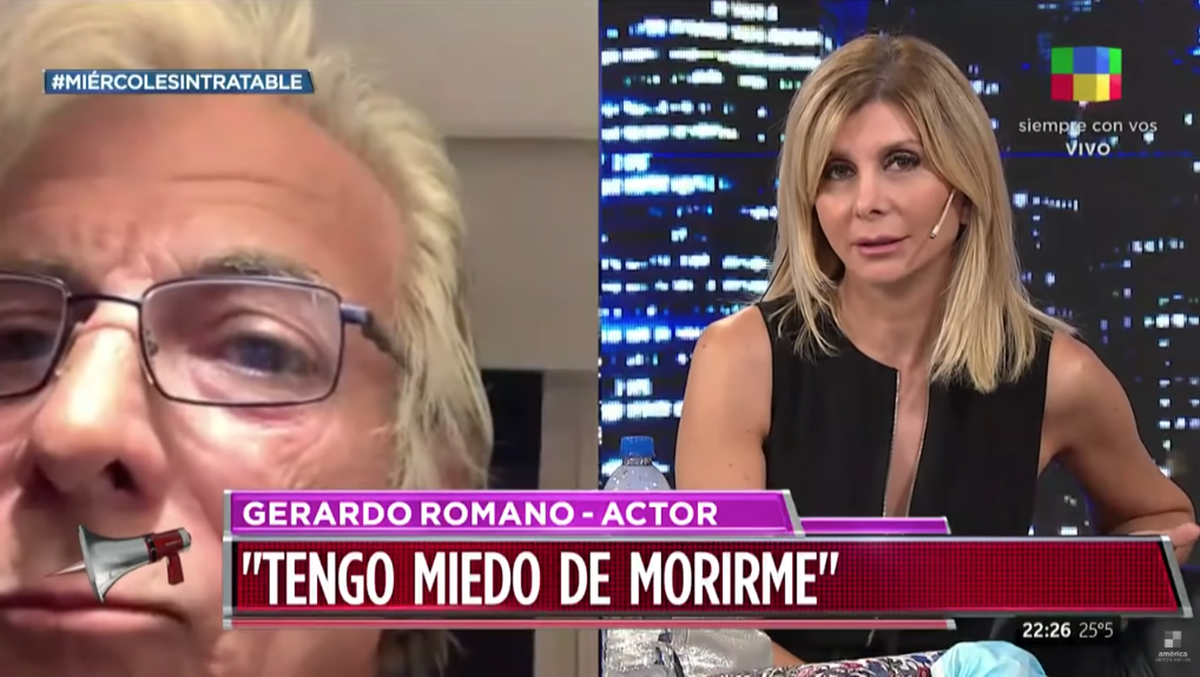 Gerardo Romano: Tengo miedo de morirme, tengo miedo de estar intubado