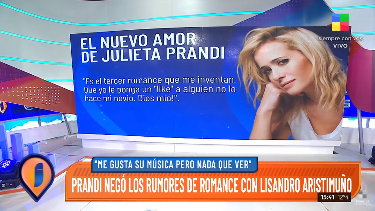 Julieta Prandi negó estar saliendo con el cantante Lisandro Aristimuño