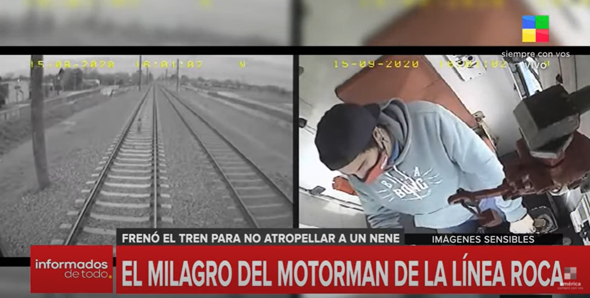 Milagro en las vías: así frenó el motorman del tren para evitar atropellar a un nene