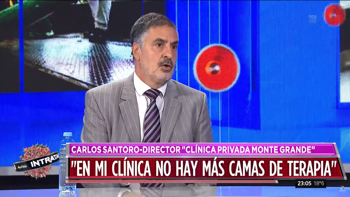 Carlos Santoro, director de la Clínica Monte Grande: No hay más camas de terapia