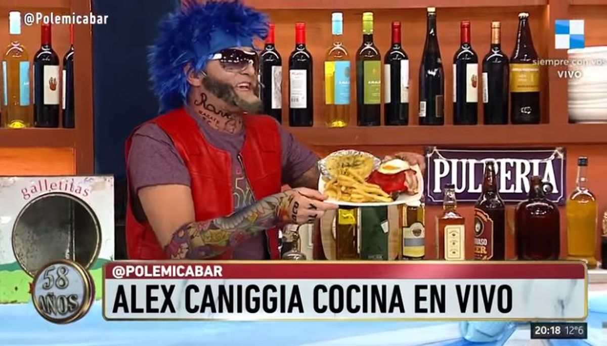 Día de la Patria en Polémica en el bar: Alex Caniggia visitó el programa y cocinó en vivo