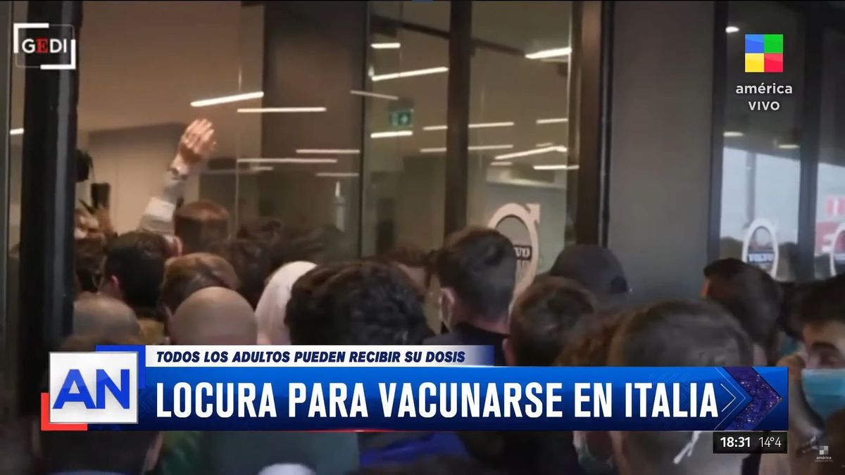 Italia: locura, incidentes y amontonamiento de gente para recibir la vacuna