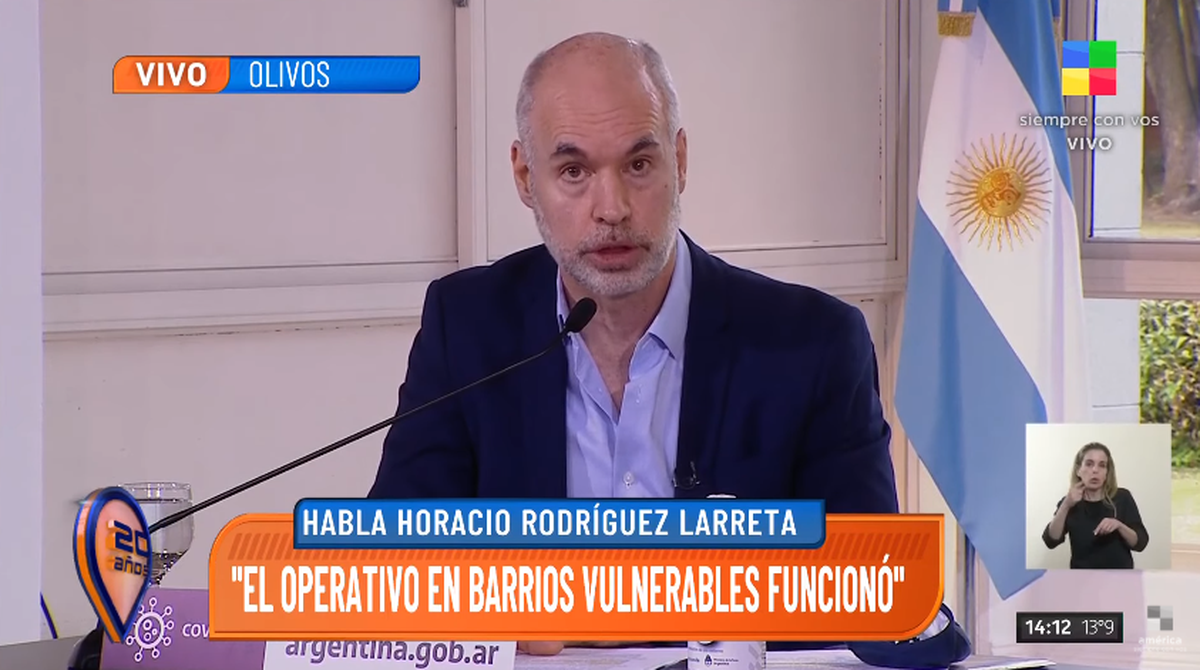Horacio Rodríguez Larreta: El operativo para frenar el coronavirus en los barrios vulnerables fue un éxito