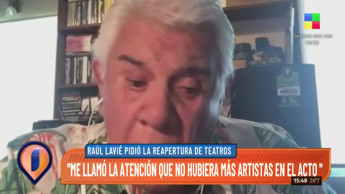 Raúl Lavié: La gente de teatro está feliz porque vuelve el trabajo