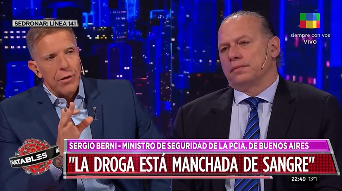 Sergio Berni charló mano a mano con Alejandro Fantino: La droga está manchada de sangre