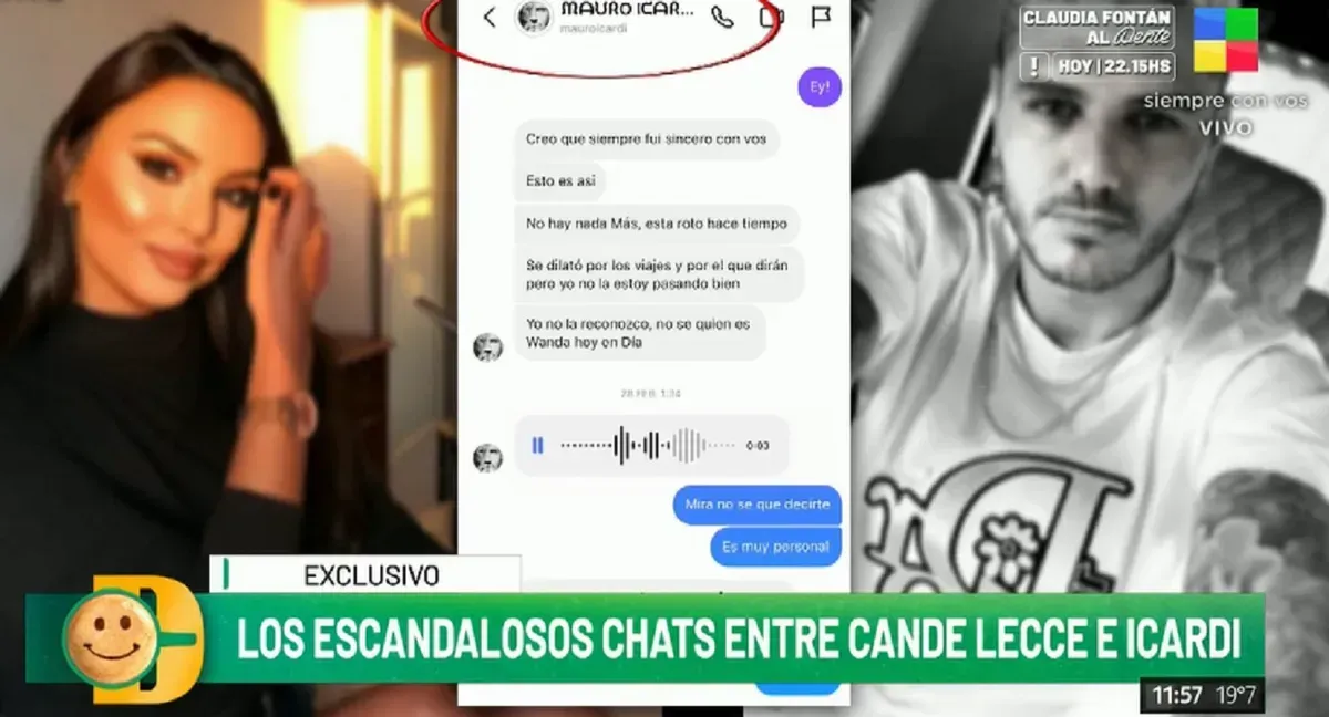 Cande Lecce mostró los escandalosos chats con Mauro Icardi e hizo otra tremenda revelación sobre el futbolista