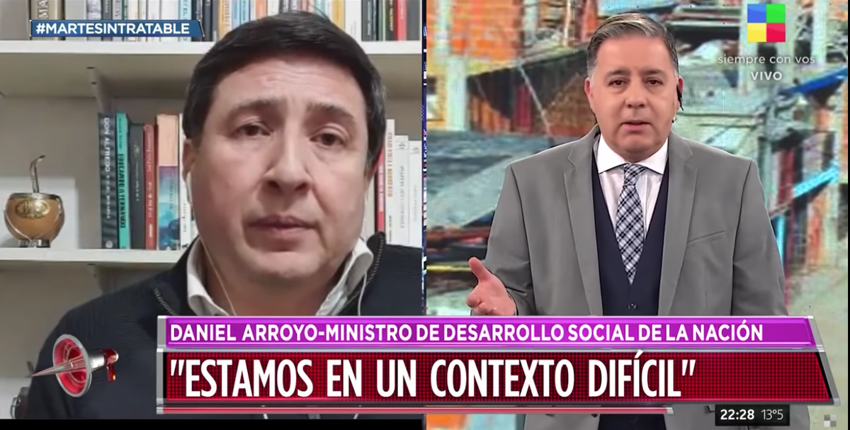 El ministro de Desarrollo Social pasó por Intratables: No creo que la Argentina vaya a un estallido social
