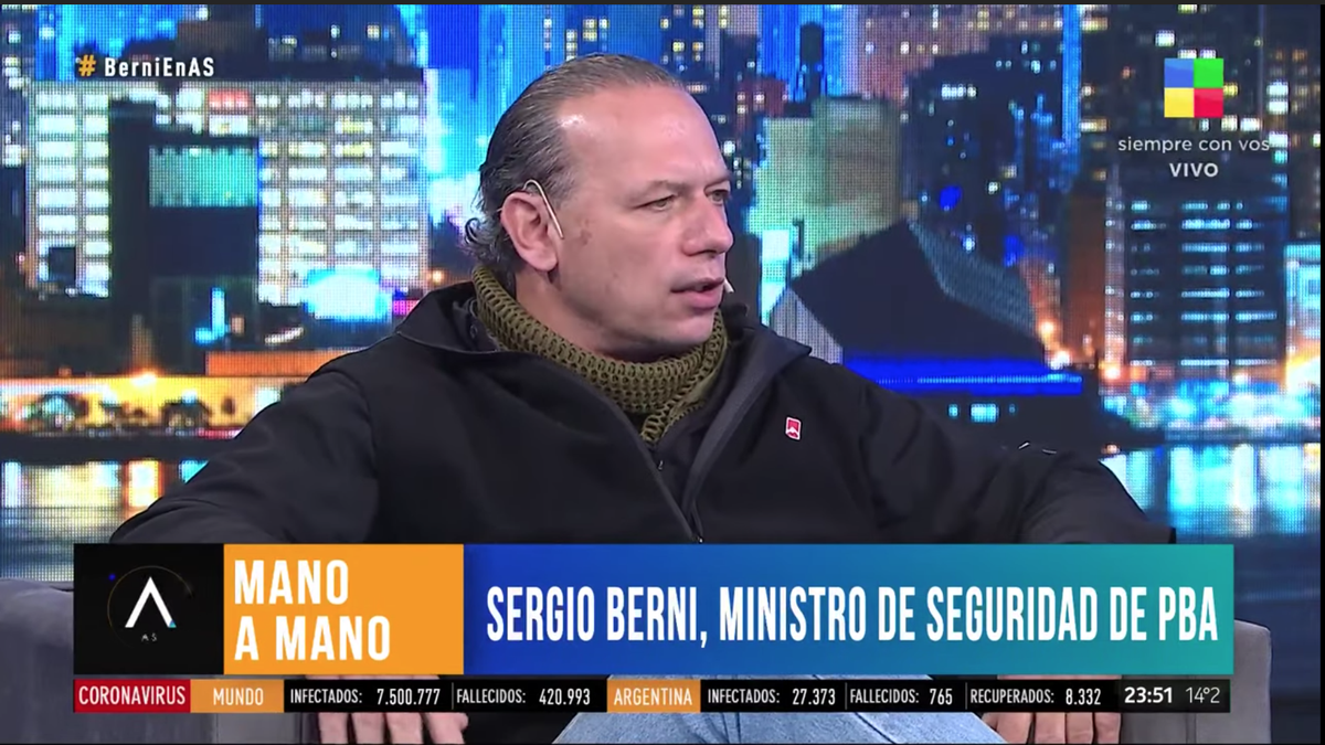 Sergio Berni: Estamos en una crisis sanitaria y económica