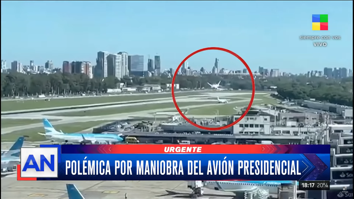 Video: la polémica maniobra del avión presidencial para aterrizar en  Aeroparque