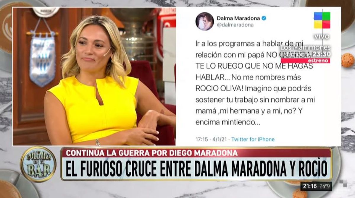 Fuerte cruce: Rocío Oliva respondió a los tweets de Dalma Maradona
